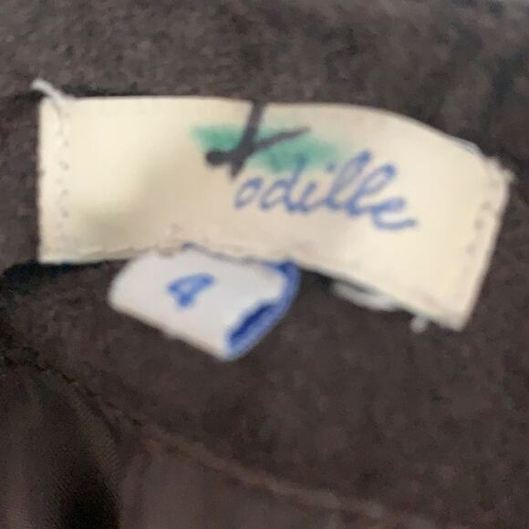 ODILLE ANTHROPOLOGIE LEATHER BROWN SKIRT SIZE 4 - Picture 5 of 6